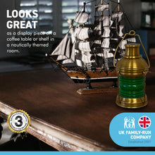 Load image into Gallery viewer, Masthead Starboard Navigation Lamp Paperweight | Solid polished brass | 9cm high | Nautical gifts for desk | Paperweight