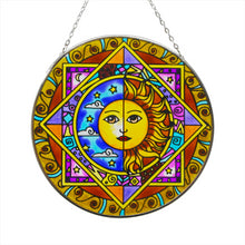 Load image into Gallery viewer, Sun and moon eclipse glass sun catcher
