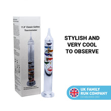 Load image into Gallery viewer, 30cm tall Free standing galileo thermometer
