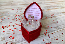 Load image into Gallery viewer, I love You - Glass bear in heart shaped box perfect gift for lovers
