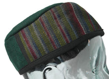 Load image into Gallery viewer, Green medium sized Tibetan trim smoking / thinking / lounging cap
