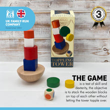 Load image into Gallery viewer, Wooden balancing toppling tower game | 13cm (H) | stacking building blocks games | wooden balance game
