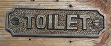 Load image into Gallery viewer, Vintage Cast Iron Toilet bathroom door wall plaque sign