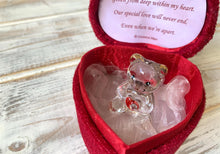 Load image into Gallery viewer, I love You - Glass bear in heart shaped box perfect gift for lovers