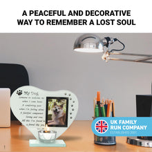 Load image into Gallery viewer, My Dog glass memorial candle holder and photo frame | memorial plaques for pets | dog frame memorial |