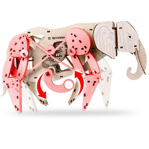 3D-Model Construction Mechanical Elephant Plywood 159-Piece