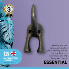 Load image into Gallery viewer, CAST IRON WALL MOUNTED DOG TAIL COAT HOOK | Coat Hook | Dog Lead Hook | Dogs bottom wall coat hook | key hanger | great for use in the hallway or bathroom | 12cm (L) x 5cm (W)