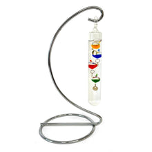 Load image into Gallery viewer, Galileo Thermometer Metal Stand Temperature Gauge Multicolored
