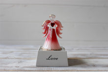 Load image into Gallery viewer, Crystal Glass Gold Glitter Love Light Up Pink Angel Ornament