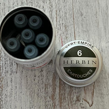 Load image into Gallery viewer, Pack of 6 J Herbin Writing Ink Cartridges - Vert Empire ( Empire Green )