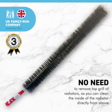 Load image into Gallery viewer, Long reach Multipurpose Radiator Cleaning Brush makes cleaning radiators fast and easy | 75cm (L) | 29.5 (L) | Flexible Nylon Bristles | | Suitable for Gridded and Non-Gridded Radiators