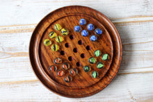 Load image into Gallery viewer, Polished Real Wood Solitaire Set 15cm Diameter