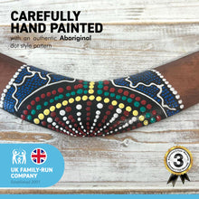 Load image into Gallery viewer, Decorative Wooden Boomerang | Colourful Aboriginal Style Dot Painted | 40 cm length | Decorative |suitable for garden or Park | classic V-shaped design makes the boomerang easy to handle