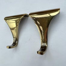 Load image into Gallery viewer, Set of 2 POLISHED BRASS PICTURE RAIL HOOK 2 Inches / 50mm | Victorian Fittings | Victorian House | Picture Hook | Dado picture rail | picture rail hangers | picture hook no nails