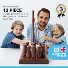 Load image into Gallery viewer, Handcrafted solid wood Bar Skittles Game | wooden bowling set