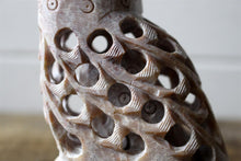 Load image into Gallery viewer, Handcrafted Large Stone Undercut Owl Ornament Sculpture