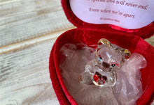 Load image into Gallery viewer, I love You - Glass bear in heart shaped box perfect gift for lovers