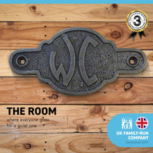 Load image into Gallery viewer, Cast Iron antique style WC Door Plaque