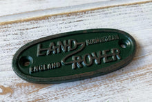 Load image into Gallery viewer, Cast Iron antique style Land Rover Green Oval Door Wall Plaque