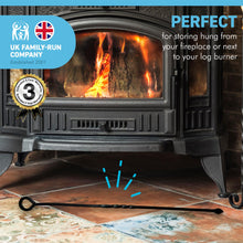 Load image into Gallery viewer, Metal Fireside Poker | Black Powder finish durable metal construction long length fireside poker | Twist handle design with hanging loop | Open Fire Wood Burner Fire Pit BBQ | 54 cm length