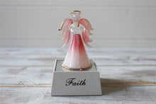 Load image into Gallery viewer, Crystal Glass Gold Gilded Faith Light Up Pink Angel Ornament