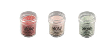 Load image into Gallery viewer, Wow! Trio Vintage Glitter Embossing Glitter Powder set 3 x 15ml | VINTAGE JADE VINTAGE ROMANCE AND VINTAGE CANDY CANE | Free your creativity and give your embossing sparkle