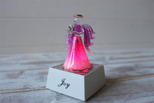 Load image into Gallery viewer, Crystal Glass Gold Gilded Joy Light Up Pink Angel Ornament