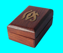 Load image into Gallery viewer, Wooden trinket box with Eye of Horas design on lid | Keepsake Box | Ring box |Dice Box