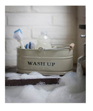 Load image into Gallery viewer, Chalk coloured kitchen enamel washing up sink tidy
