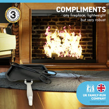 Load image into Gallery viewer, Traditional ash pan – 28cm wide (11") with handle and heavyweight cast iron tongs | Ideal for Standard Sized fire grates | ash pan for open fires | ash pan for log burners| fire ash pan