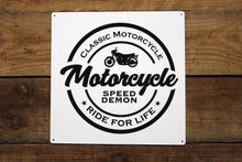 Load image into Gallery viewer, Motorcycle Speed Demon Metal Wall Hanging Sign