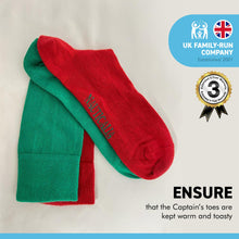 Load image into Gallery viewer, Pair of Red Port & Green Starboard Nautical Cotton Rich Woven Socks | Adult Size UK 6-12 Eu 39-46