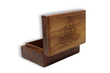 Load image into Gallery viewer, Celtic Cross Carved Wood Treasure Chest Trinket Box