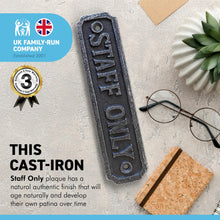 Load image into Gallery viewer, Cast Iron Antique Style STAFF ONLY Door WALL PLAQUE SIGN | 14.5cm (L) x 3.5cm (H)