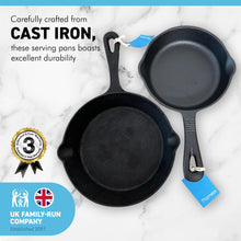Load image into Gallery viewer, Set of two Cast Iron Skillets 1 x 8 Inch and 1 x 6 inch | Oven Safe Tarte Tatin Skillet Frying Pan for Indoor and Outdoor use | Cast Iron Cookware | Grill Pan | Stove Top | Skillet Pan
