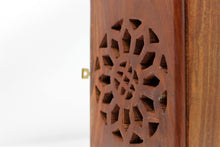 Load image into Gallery viewer, Carved Flower Dark Solid Wood Key Holder Hanging Box