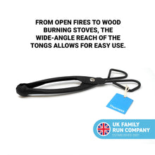 Load image into Gallery viewer, Traditional metal lightweight log / coal tongs