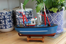 Load image into Gallery viewer, Wooden model Blue Hull fishing boat with realistic fishing finishing touches Ornament