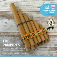 Load image into Gallery viewer, Zampona Double Row Panpipes 17cm x 8.5cm | 13 Pipes | Traditional South American Instrument | Made in Peru | Pan Pipe instrument | flute instrument | instrumental | Fair Trade