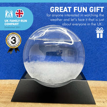 Load image into Gallery viewer, FITZROY STORM GLASS WEATHER PREDICTION DESK ORNAMENT | Weather forecaster | Weather station |barometer | science ornament | weather predicting storm glass with display stand | 11cm (H) x 13cm (W)
