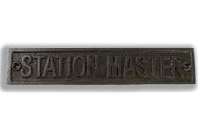Load image into Gallery viewer, Cast Iron antique style Station Master Door Wall Train Plaque