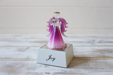 Load image into Gallery viewer, Crystal Glass Gold Gilded Joy Light Up Pink Angel Ornament
