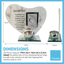 Load image into Gallery viewer, SPECIAL DAD GLASS MEMORIAL CANDLE HOLDER AND PHOTO FRAME | thinking of you gifts | Dad memorial gift | memory gifts for Pops, Father, Dad, Granddad, Grandfather