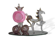 Load image into Gallery viewer, Horse and Pumpkin Pink Carriage handcrafted glass ornament