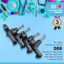 Load image into Gallery viewer, Pack of 4 CAST IRON ADORABLE DOG DRAWER KNOBS for Kitchen cupboards | Cast Iron Antique style finish | Vintage charm meets modern functionality | 6.5cm wide x 2cm depth