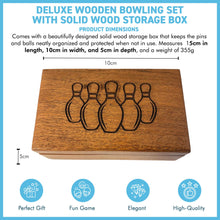 Load image into Gallery viewer, Deluxe Wooden Bowling Set with Solid Wood Storage Box � Ideal Gift for All Ages and Occasions

