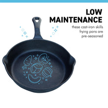 Load image into Gallery viewer, Ultimate Cast Iron Skillet Duo – 6.5" &amp; 8" Pre-Seasoned Pans for Perfect Cooking Every Time
