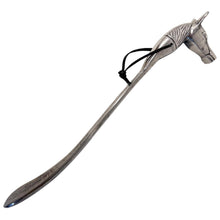 Load image into Gallery viewer, Long-Handled Aluminum Horse Head Shoe Horn – Durable &amp; Stylish
