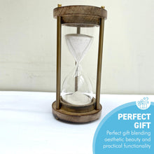 Load image into Gallery viewer, Vintage Glass Sand Timer in Wooden Stand | Vintage Egg Timer
