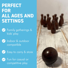 Load image into Gallery viewer, Deluxe Wooden Bowling Set with Solid Wood Storage Box � Ideal Gift for All Ages and Occasions
